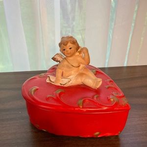 Vintage lefton Cupid trinkets heart